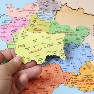 Puzzle carte des régions françaises en bois 2
