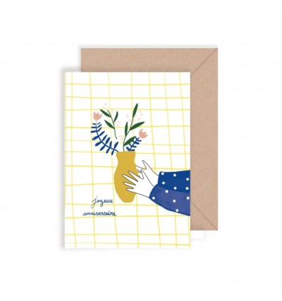 Carte double Anniversaire fleuri - My Lovely Thing