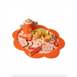 Service à thé en bois vintage 2