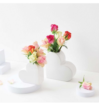 Vase céramique coeur blanc - Rico Design