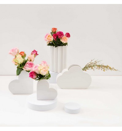 Vase céramique coeur blanc - Rico Design