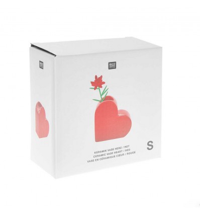 Vase céramique petit coeur rouge - Rico Design