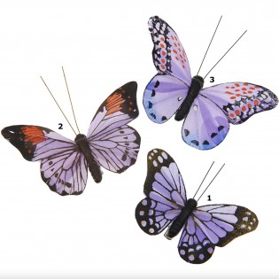 Papillon décoratif à cliper tons violets - Rico Design