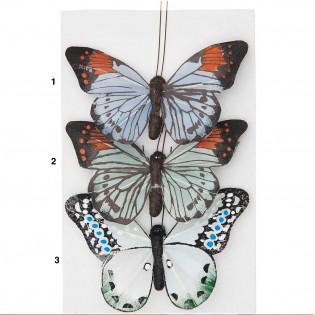 Papillon décoratif à cliper bleus verts - Rico Design 2