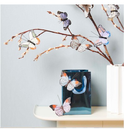 Papillon décoratif à cliper bleus verts - Rico Design