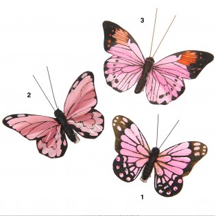 Papillon décoratif à cliper roses - Rico Design