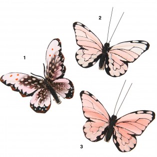 Papillon décoratif à cliper Vieux Rose - Rico Design
