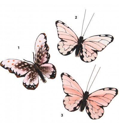Papillon décoratif à cliper Vieux Rose - Rico Design
