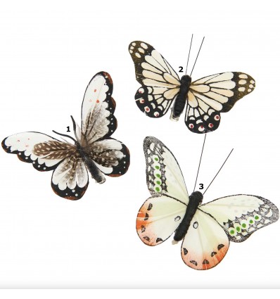 Papillon décoratif à cliper Blanc - Rico Design