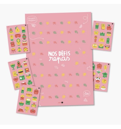 Poster & stickers Nos défis repas - Minus