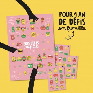 Poster & stickers Nos défis repas - Minus