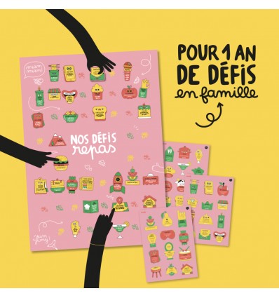Poster & stickers Nos défis repas - Minus