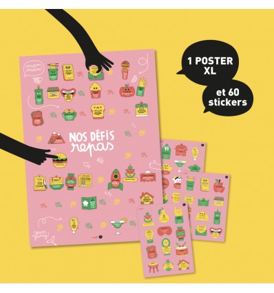 Poster & stickers Nos défis repas - Minus