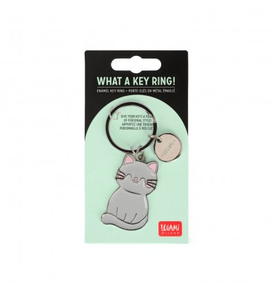 Porte-clé émaillé Chat gris - Legami