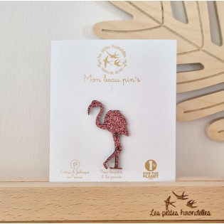 Pin's Flamant Rose à paillettes - Les Petites Hirondelles