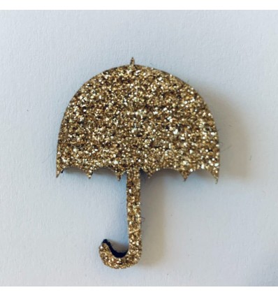 Pin's Parapluie doré à paillettes - Les Petites Hirondelles