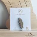 Pin's Plume dorée à paillettes - Les Petites Hirondelles