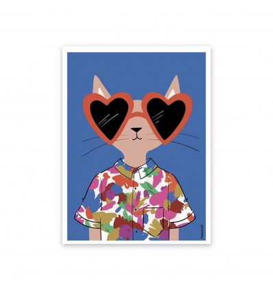 Affiche Cat Hipster - Mariisore