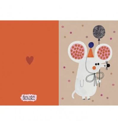 Carte Souris de fête - Daria Solak Illustrations