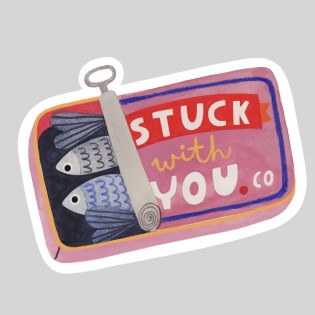 Autocollant sardine "Stuck with you" - Daria Solak illustrations 2