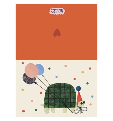 Carte Tortue en fête - Daria Solak Illustrations