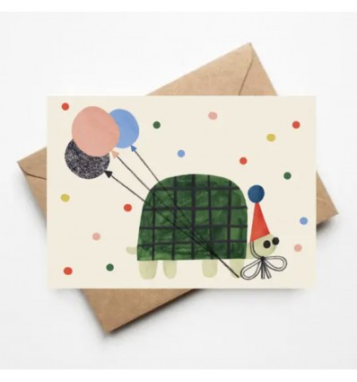 Carte Tortue en fête - Daria Solak Illustrations
