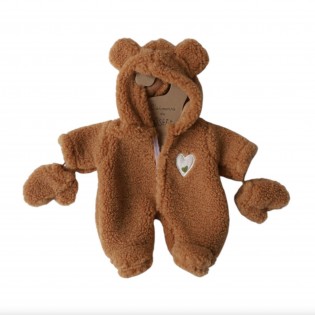 Combinaison fausse fourrure ourson pour poupée