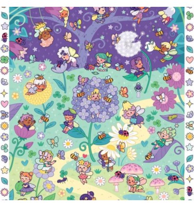 Poster créatif Fées 150 stickers - Poppik