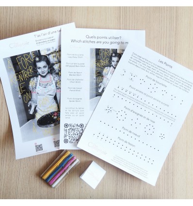 Kit broderie sur papier "T'as l'air d'une tarte"