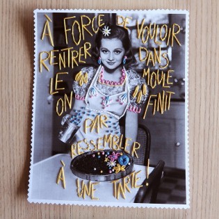 Kit broderie sur papier "T'as l'air d'une tarte"