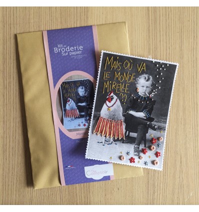 Kit broderie sur papier "Mireille"