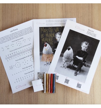 Kit broderie sur papier "Mireille"