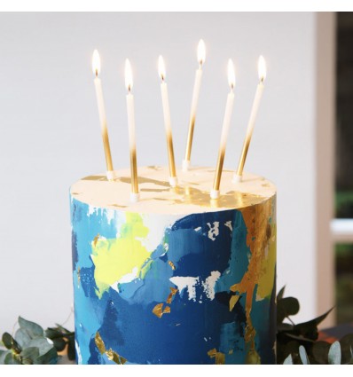 16 Bougies blanches et dorées - Talking tables