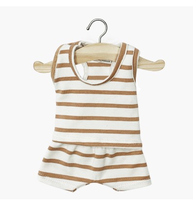 Ensemble Marcel marinière beige - Minikane