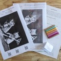 Kit broderie sur papier "Appelons une chatte"
