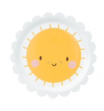 6 assiettes en carton soleil - Party Deco