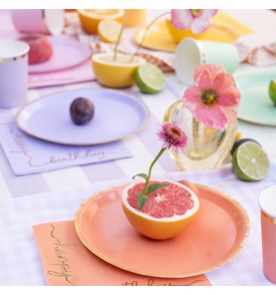6 assiettes en carton multicolores - Party Deco