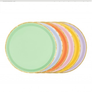 6 assiettes en carton multicolores - Party Deco 2