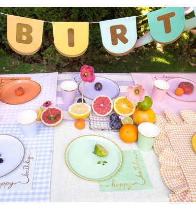 6 gobelets en carton multicolores - Party Deco