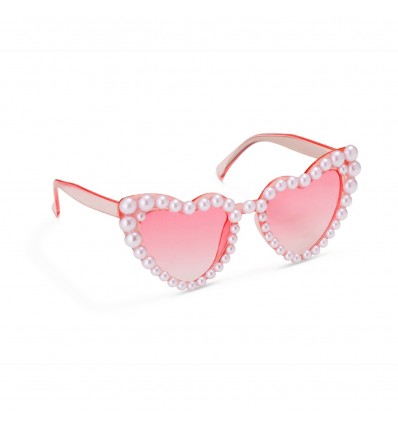 Lunettes coeurs et perles - Party Deco