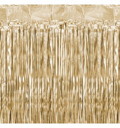 Rideau à franges doré luxe - Party Deco