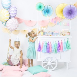 Set de 3 rosaces turquoises - Party Deco 2