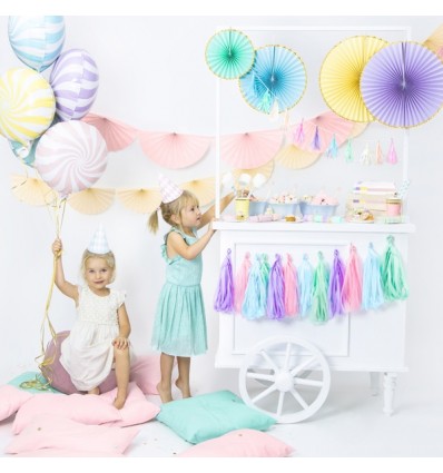 Set de 3 rosaces jaunes - Party Deco