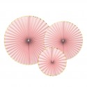 Set de 3 rosaces roses - Party Deco