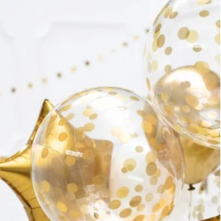 Ballon transparent pois dorés - Party Deco 2