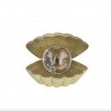 Lampe coquillage dorée à paillettes
