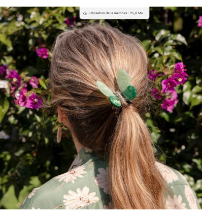 Pince à cheveux Papillon vert - Coucou Suzette