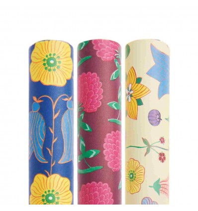 Papier cadeau renoncule campanule bleues - Rico Design