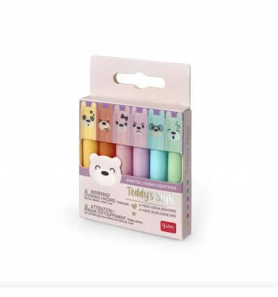 Set de 6 Mini Surligneurs Teddy’s Style - Legami