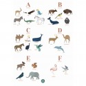 Affiche prénom personnalisée animaux - Papier Curieux